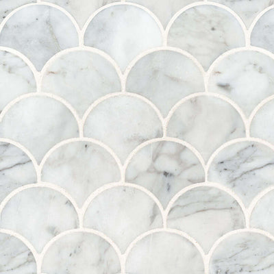 CALACATTA BLANCO SCALLOP MOSAIC Mosaic, Floor or Wall Tile - Shop at Home Craft Studio - 1