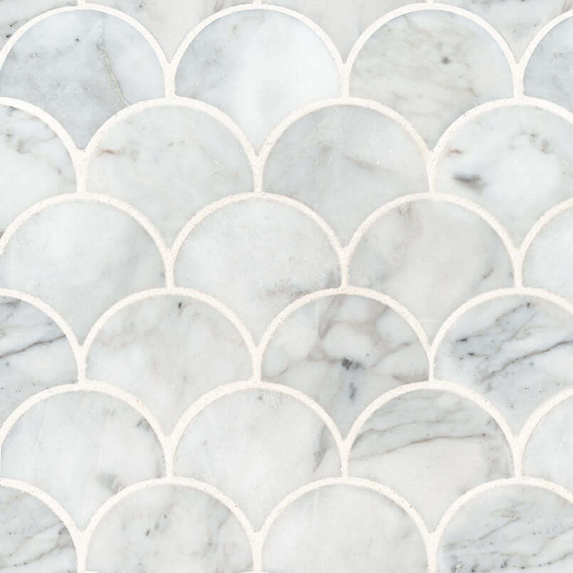 CALACATTA BLANCO SCALLOP MOSAIC Mosaic, Floor or Wall Tile - Shop at Home Craft Studio - 1