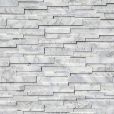 CALACATTA CRESSA 3D LEDGER CORNER Stacked Stone Panels - Shop at Home Craft Studio - 2
