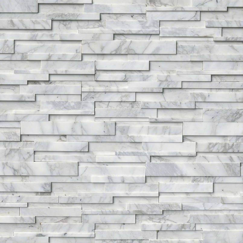 CALACATTA CRESSA 3D LEDGER CORNER Stacked Stone Panels - Shop at Home Craft Studio - 2