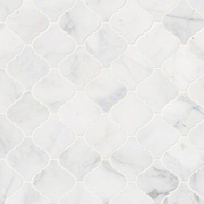 CALACATTA CRESSA ARABESQUE MOSAIC Mosaic, Floor or Wall Tile - Shop at Home Craft Studio - 1