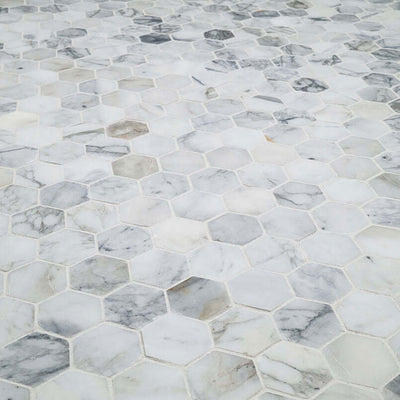 CALACATTA CRESSA HEX MOSAIC Mosaic, Floor or Wall Tile - Shop at Home Craft Studio - 2