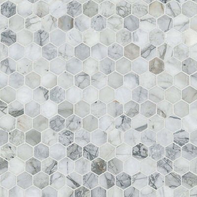 CALACATTA CRESSA HEX MOSAIC Mosaic, Floor or Wall Tile - Shop at Home Craft Studio - 3