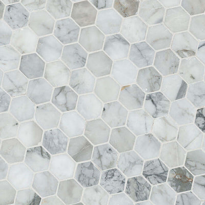 CALACATTA CRESSA HEX MOSAIC Mosaic, Floor or Wall Tile - Shop at Home Craft Studio - 4