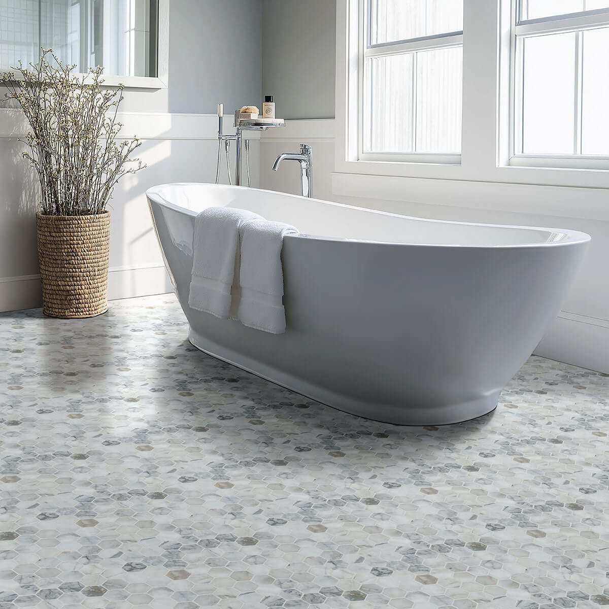 CALACATTA CRESSA HEX MOSAIC Mosaic, Floor or Wall Tile - Shop at Home Craft Studio - 7