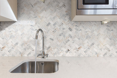 CAPRI BLUE 1X2 HERRINGBONE HONED Floor or Wall Tile, Mosaic - Shop at Home Craft Studio - 7