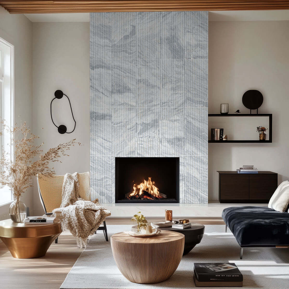 CAPRI BLUE VALENTINO FLUTO 12X24 HONED Floor or Wall Tile - Shop at Home Craft Studio - 7