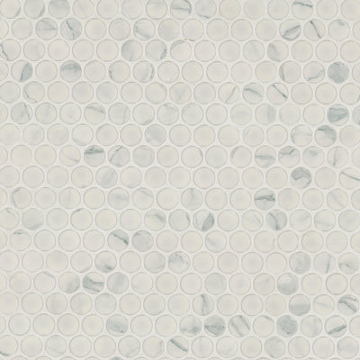 CARRARA PENNY ROUND MATTE Mosaic - Shop at Home Craft Studio - 1