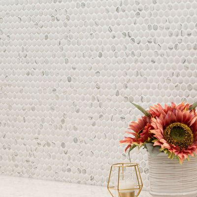 CARRARA PENNY ROUND MATTE Mosaic - Shop at Home Craft Studio - 5