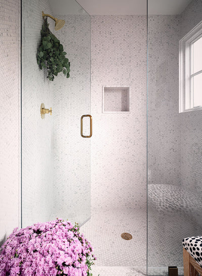 CARRARA PENNY ROUND MATTE Mosaic - Shop at Home Craft Studio - 7