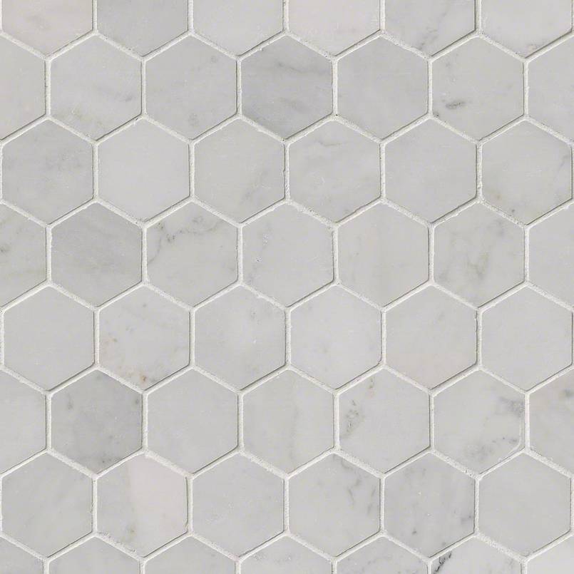CARRARA WHITE 2 HEXAGON MOSAIC Mosaic - Shop at Home Craft Studio - 1
