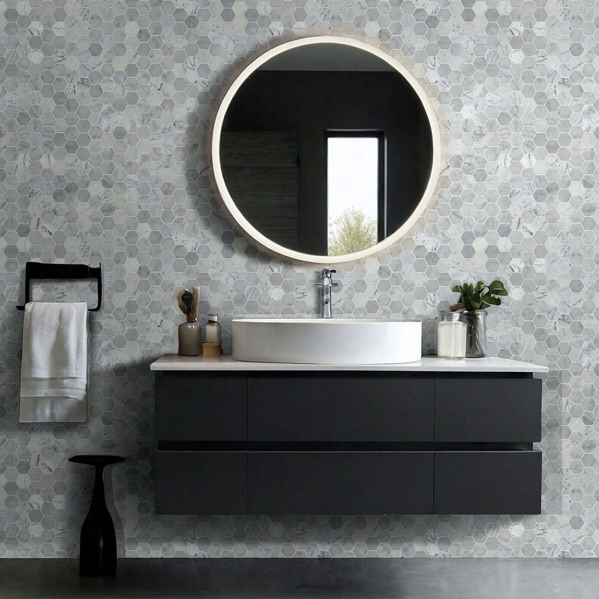 CARRARA WHITE 2 HEXAGON MOSAIC Mosaic - Shop at Home Craft Studio - 4