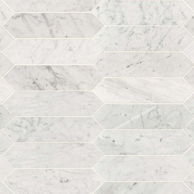 CARRARA WHITE 3X12 PICKET HONED Floor or Wall Tile - Shop at Home Craft Studio - 2