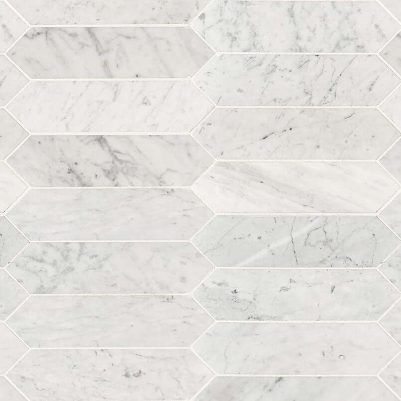 CARRARA WHITE 3X12 PICKET HONED Floor or Wall Tile - Shop at Home Craft Studio - 2