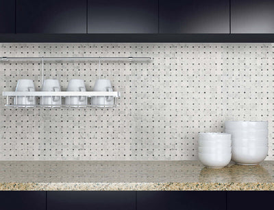 CARRARA WHITE BASKETWEAVE HONED Mosaic - Shop at Home Craft Studio - 3
