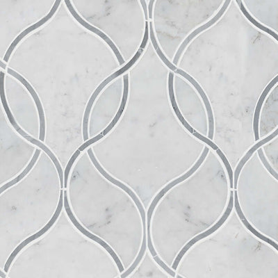 CARRARA WHITE ELLIPSIS POLISHED Floor or Wall Tile, Mosaic - Shop at Home Craft Studio - 1
