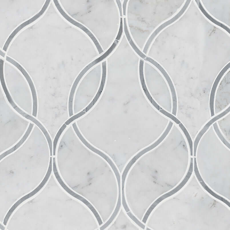 CARRARA WHITE ELLIPSIS POLISHED Floor or Wall Tile, Mosaic - Shop at Home Craft Studio - 1