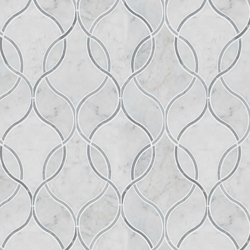 CARRARA WHITE ELLIPSIS POLISHED Floor or Wall Tile, Mosaic - Shop at Home Craft Studio - 2