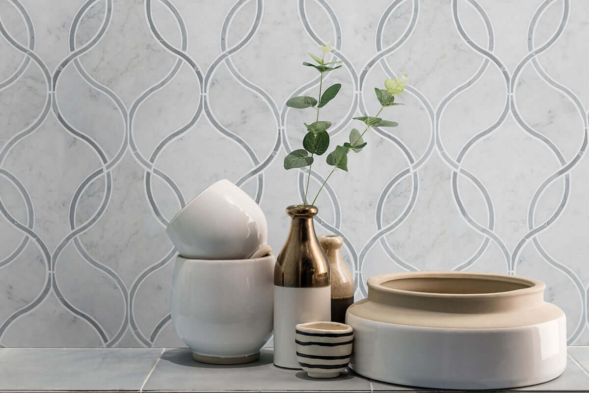 CARRARA WHITE ELLIPSIS POLISHED Floor or Wall Tile, Mosaic - Shop at Home Craft Studio - 4