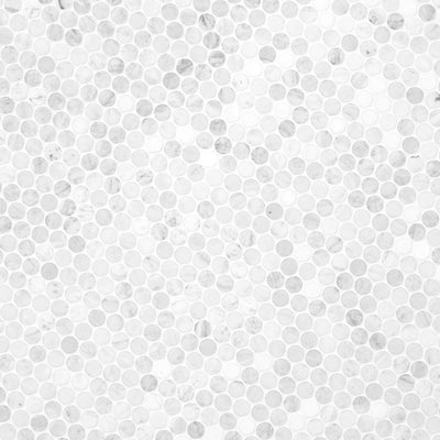 CARRARA WHITE ROUND PATTERN HONED Mosaic, Floor or Wall Tile - Shop at Home Craft Studio - 2