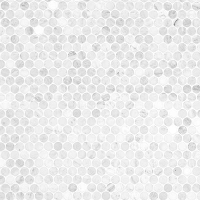 CARRARA WHITE ROUND PATTERN HONED Mosaic, Floor or Wall Tile - Shop at Home Craft Studio - 4