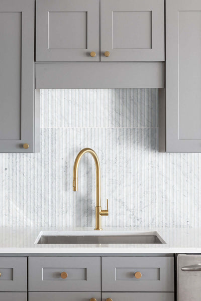 CARRARA WHITE VALENTINO FLUTO 12X24 HON Floor or Wall Tile - Shop at Home Craft Studio - 6