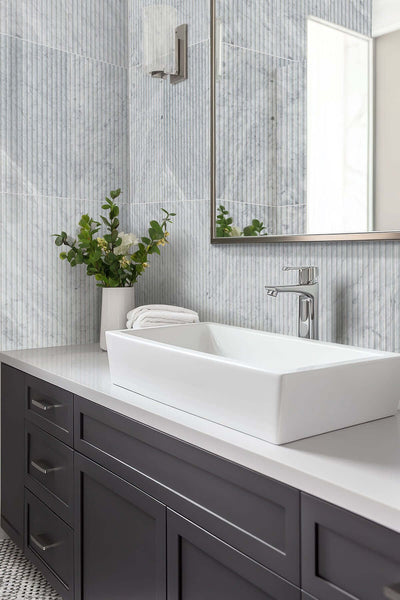 CARRARA WHITE VALENTINO FLUTO 12X24 HON Floor or Wall Tile - Shop at Home Craft Studio - 7