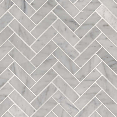 CARRRARA WHITE HERRINGBONE MOSAIC Mosaic - Shop at Home Craft Studio - 1