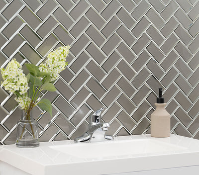 CHAMPAGNE BEVEL HERRINGBONE Wall Tile - Shop at Home Craft Studio - 6