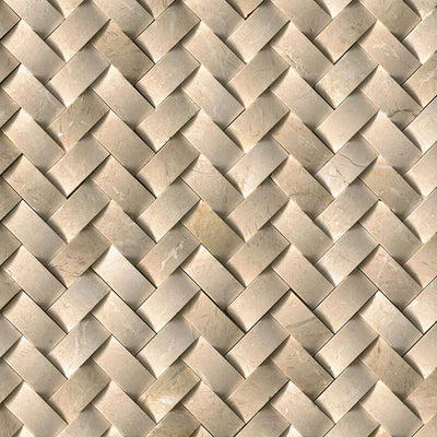 CREMA HERRINGBONE ARCHED MOSAIC Mosaic, Floor or Wall Tile - Shop at Home Craft Studio - 1
