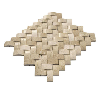 CREMA HERRINGBONE ARCHED MOSAIC Mosaic, Floor or Wall Tile - Shop at Home Craft Studio - 5