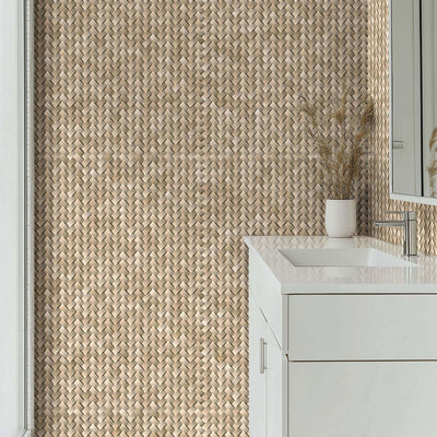 CREMA HERRINGBONE ARCHED MOSAIC Mosaic, Floor or Wall Tile - Shop at Home Craft Studio - 8