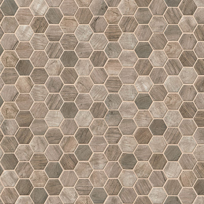 DRIFTWOOD HEXAGON Mosaic, Floor or Wall Tile - Shop at Home Craft Studio - 2