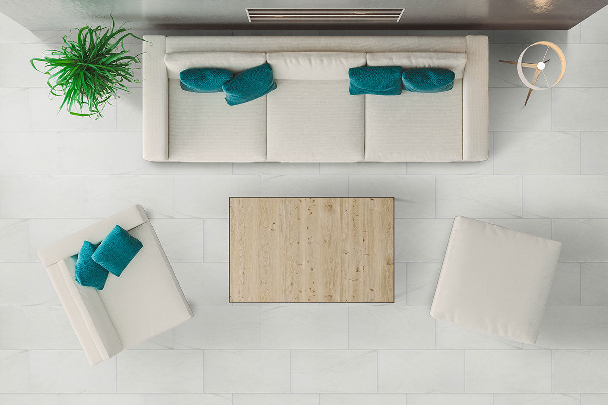 DURBAN WHITE 12X24 MATTE Floor or Wall Tile, Bullnose, Mosaic - Shop at Home Craft Studio - 2
