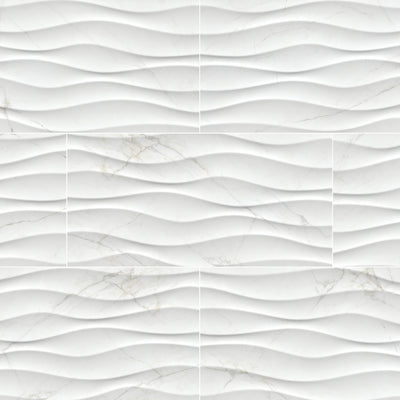 DYMO CALACATTA WAVY WHITE 12X24 Ceramic Tile - Shop at Home Craft Studio - 1