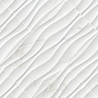 DYMO CALACATTA WAVY WHITE 12X24 Ceramic Tile - Shop at Home Craft Studio - 2