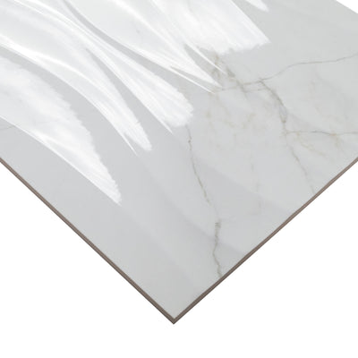 DYMO CALACATTA WAVY WHITE 12X24 Ceramic Tile - Shop at Home Craft Studio - 3