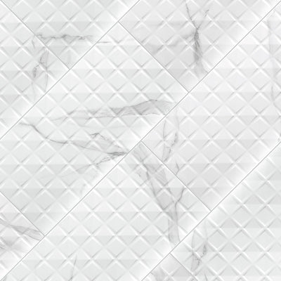 DYMO STATUARY CHEX WHITE 12X24 GLOSSY Ceramic Tile - Shop at Home Craft Studio - 2