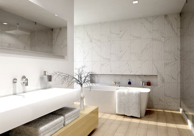DYMO STATUARY WAVY WHITE 12X24 GLOSSY Tile - Shop at Home Craft Studio - 4