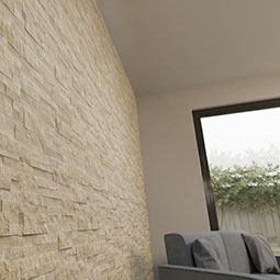 Durango Cream Splitface Ledger Corner Stacked Stone Panels - Shop at Home Craft Studio - 5