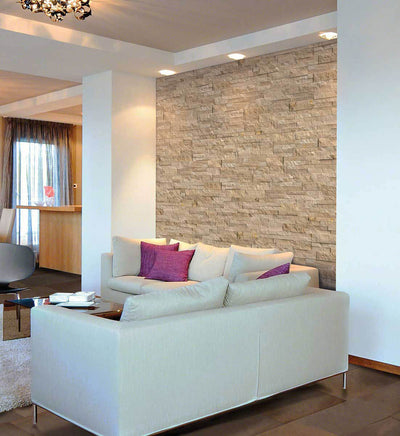 Durango Cream Splitface Ledger Corner Stacked Stone Panels - Shop at Home Craft Studio - 8