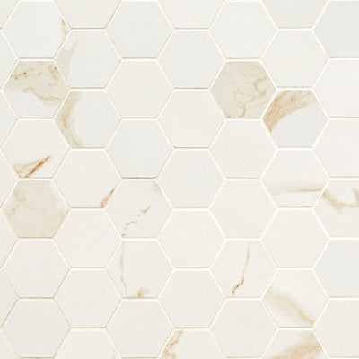 EDEN CALCATTA 2X2 HEXAGON MATTE Floor or Wall Tile, Mosaic - Shop at Home Craft Studio - 1