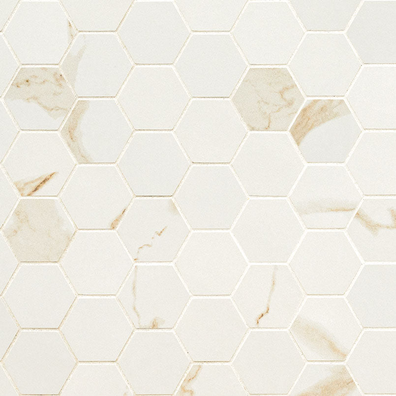 EDEN CALCATTA 2X2 HEXAGON MATTE Floor or Wall Tile, Mosaic - Shop at Home Craft Studio - 1