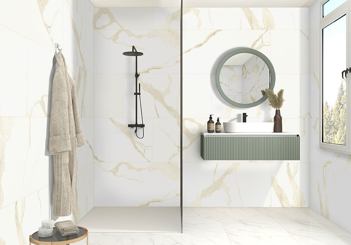 Eden Calacatta 12X24 Polished Floor or Wall Tile - Shop at Home Craft Studio - 4