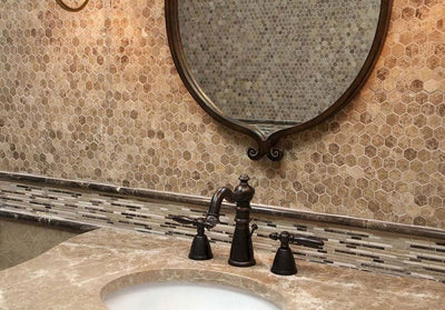 Emperador Light 12X12 Floor or Wall Tile, Mosaic - Shop at Home Craft Studio - 4
