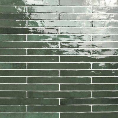 FLAMENCO RACING GREEN 2X18 GLOSSY Floor or Wall Tile - Shop at Home Craft Studio - 1