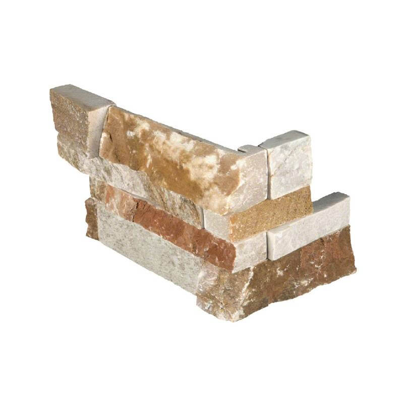 GOLDEN WHITE LEDGER CORNER Stacked Stone Panels - Shop at Home Craft Studio - 1