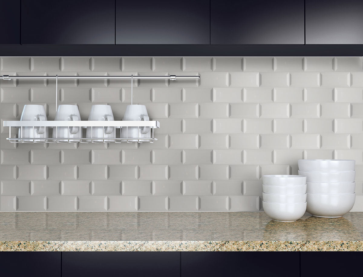 GRAY GLOSSY 3X6 BEVELED Wall Tile - Shop at Home Craft Studio - 3
