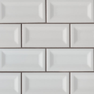GRAY GLOSSY 3X6 INVERTED BEVELED Wall Tile - Shop at Home Craft Studio - 1