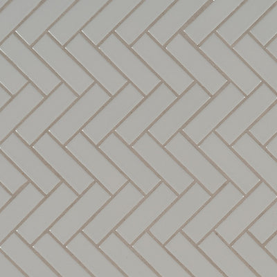 GRAY GLOSSY HERRINGBONE 6MM Mosaic - Shop at Home Craft Studio - 1